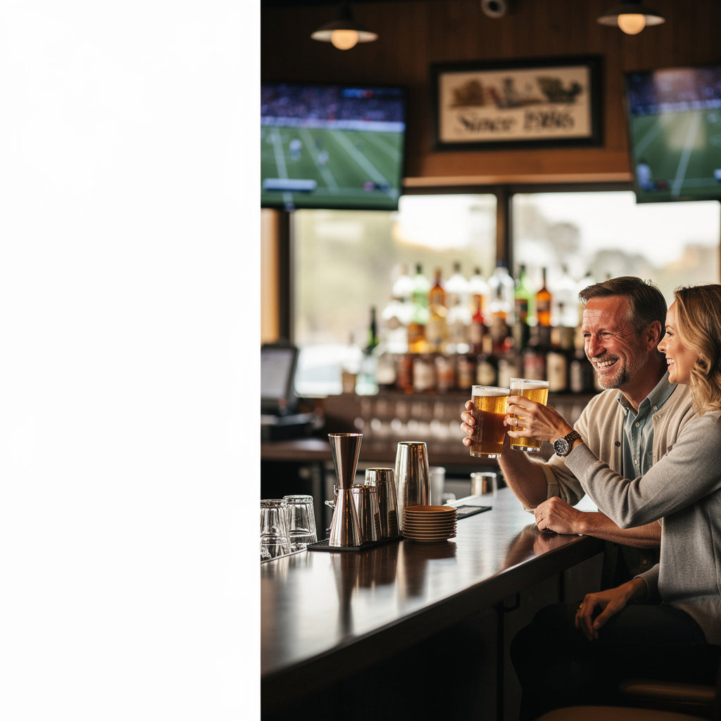 The Cliff Room's warm, rustic interior showcasing its historic neighborhood bar ambiance since 1986 in Santa Barbara